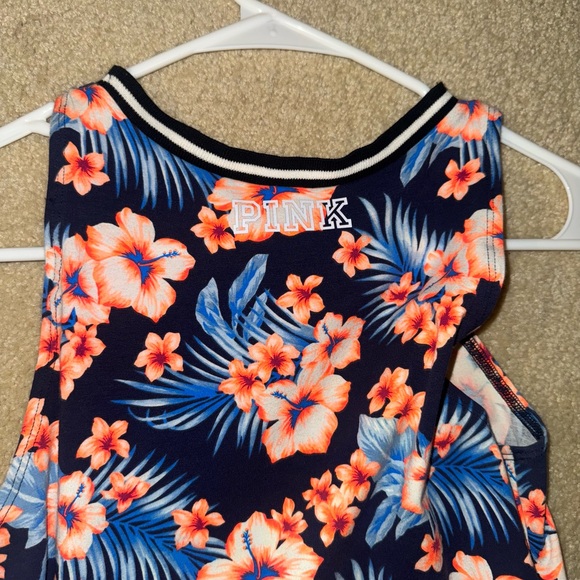 PINK Victoria's Secret Floral Mini Dress - Navy and Coral - Picture 4 of 4